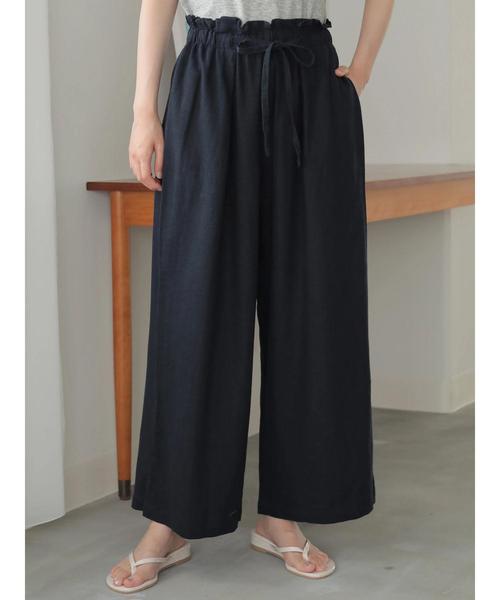 AMERICAN HOLIC（アメリカンホリック）の「麻混バックポケットワイドパンツ（その他パンツ・レディース・キャメル/ストライプ/チャコールグレー/ベージュ/ブルー/ネイビー・L/M）」の16枚目の写真