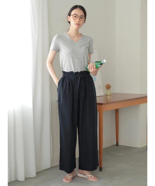 AMERICAN HOLIC（アメリカンホリック）の「麻混バックポケットワイドパンツ（その他パンツ・レディース・キャメル/ストライプ/チャコールグレー/ベージュ/ブルー/ネイビー・L/M）」の19枚目の写真