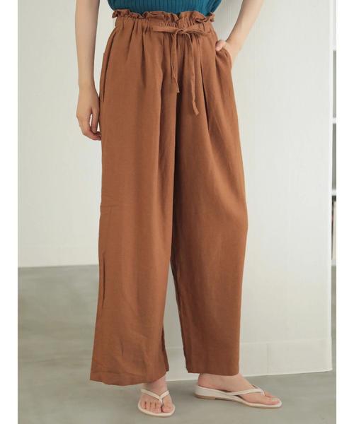 AMERICAN HOLIC（アメリカンホリック）の「麻混バックポケットワイドパンツ（その他パンツ・レディース・キャメル/ストライプ/チャコールグレー/ベージュ/ブルー/ネイビー・L/M）」の20枚目の写真