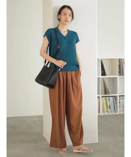 AMERICAN HOLIC（アメリカンホリック）の「麻混バックポケットワイドパンツ（その他パンツ・レディース・キャメル/ストライプ/チャコールグレー/ベージュ/ブルー/ネイビー・L/M）」の22枚目の写真