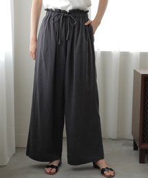 AMERICAN HOLIC | 麻混バックポケットワイドパンツ(その他パンツ)