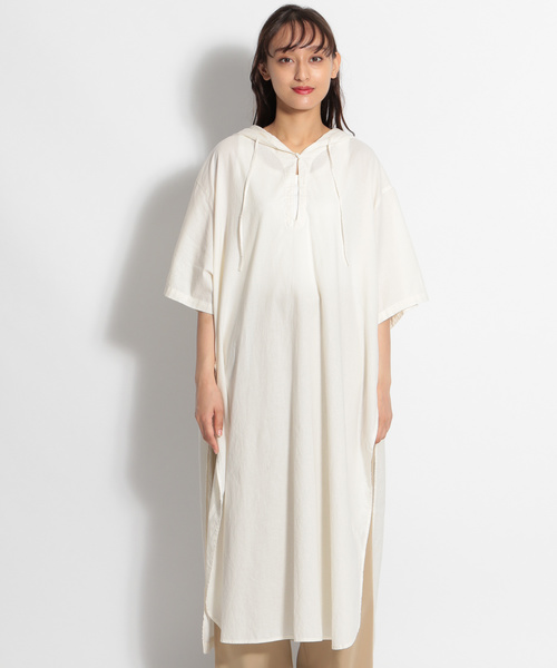 niko and...（ニコアンド）の「フーディービッグワンピース（ワンピース・レディース・ブラック/オフホワイト/モカ・FREE）」の7枚目の写真