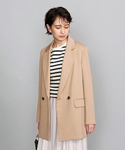 ユナイテッドアローズ ジャケット テーラード カラーレス パール ダブル 長袖 BEAUTY&YOUTH UNITED ARROWS（ビューティーアンドユース