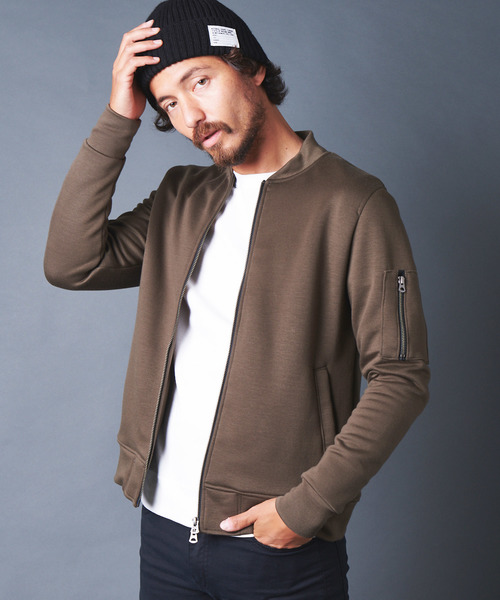 Magine(マージン)の「LY/PE DOUBLE KNIT MA-1 BLOUSON ダブルニットMA-1ブルゾン(MA-1・メンズ・ブラック/オリーブ/ネイビー・44/46/48)」の2枚目の写真