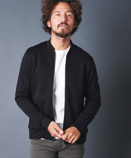 Magine(マージン)の「LY/PE DOUBLE KNIT MA-1 BLOUSON ダブルニットMA-1ブルゾン(MA-1・メンズ・ブラック/オリーブ/ネイビー・44/46/48)」の5枚目の写真