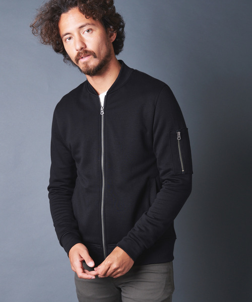 Magine(マージン)の「LY/PE DOUBLE KNIT MA-1 BLOUSON ダブルニットMA-1ブルゾン(MA-1・メンズ・ブラック/オリーブ/ネイビー・44/46/48)」の6枚目の写真