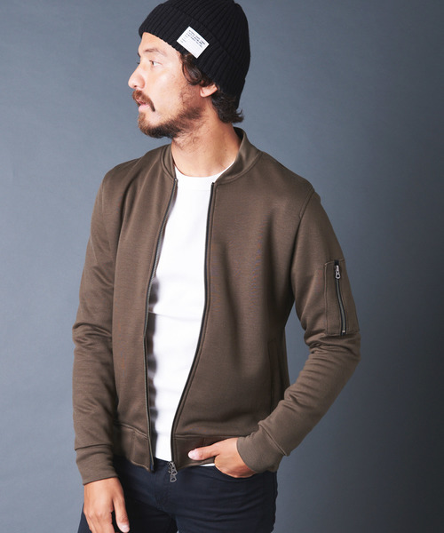 Magine(マージン)の「LY/PE DOUBLE KNIT MA-1 BLOUSON ダブルニットMA-1ブルゾン(MA-1・メンズ・ブラック/オリーブ/ネイビー・44/46/48)」の7枚目の写真