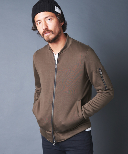 Magine(マージン)の「LY/PE DOUBLE KNIT MA-1 BLOUSON ダブルニットMA-1ブルゾン(MA-1・メンズ・ブラック/オリーブ/ネイビー・44/46/48)」の9枚目の写真