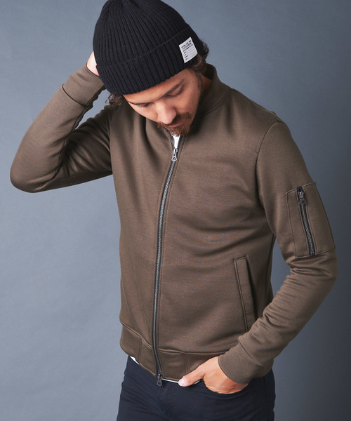 Magine(マージン)の「LY/PE DOUBLE KNIT MA-1 BLOUSON ダブルニットMA-1ブルゾン(MA-1・メンズ・ブラック/オリーブ/ネイビー・44/46/48)」の10枚目の写真