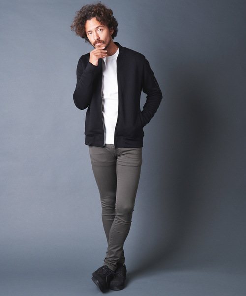 Magine(マージン)の「LY/PE DOUBLE KNIT MA-1 BLOUSON ダブルニットMA-1ブルゾン(MA-1・メンズ・ブラック/オリーブ/ネイビー・44/46/48)」の14枚目の写真