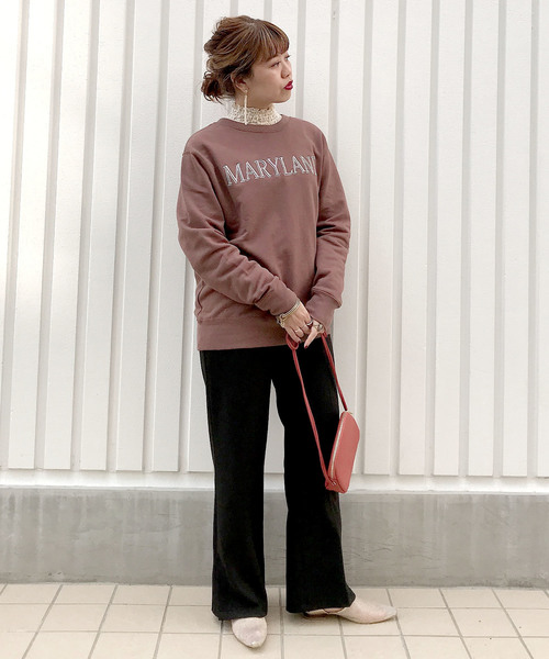 archives（アルシーヴ）の「セミフレアスリットパンツ（その他パンツ・レディース・ブラック/ベージュ/グリーン系その他/ピンクベージュ・MEDIUM）」の8枚目の写真