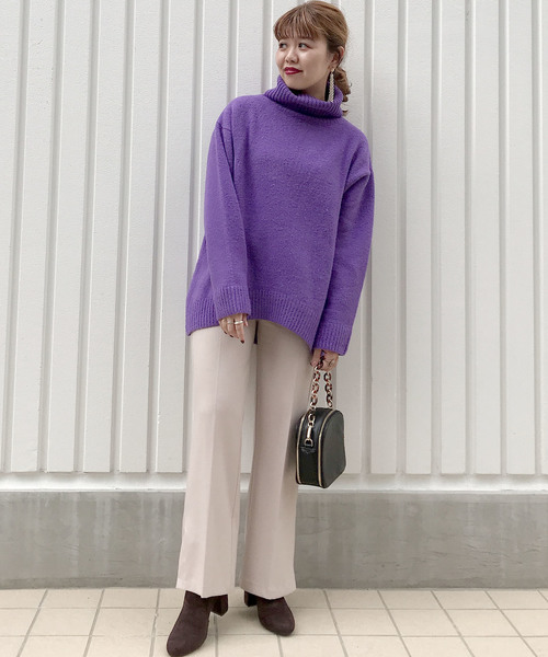 archives（アルシーヴ）の「セミフレアスリットパンツ（その他パンツ・レディース・ブラック/ベージュ/グリーン系その他/ピンクベージュ・MEDIUM）」の9枚目の写真