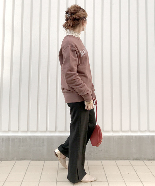 archives（アルシーヴ）の「セミフレアスリットパンツ（その他パンツ・レディース・ブラック/ベージュ/グリーン系その他/ピンクベージュ・MEDIUM）」の11枚目の写真