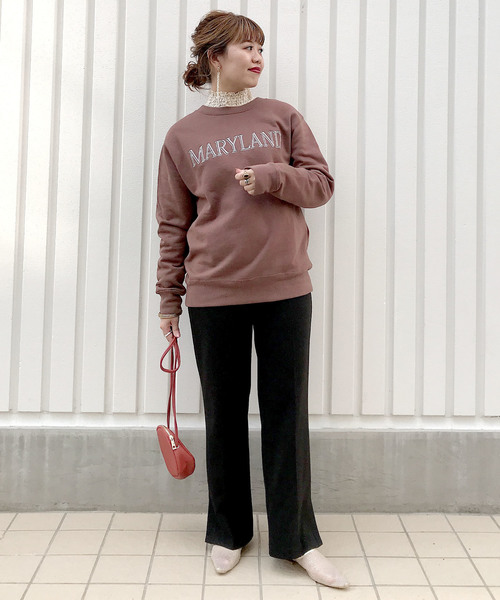 archives（アルシーヴ）の「セミフレアスリットパンツ（その他パンツ・レディース・ブラック/ベージュ/グリーン系その他/ピンクベージュ・MEDIUM）」の14枚目の写真