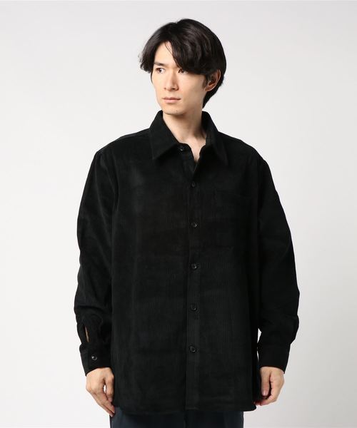 291295＝HOMME（ニーキューイチニーキューゴーオム）の「コーデュロイ　オーバーサイズシャツ　ビッグシルエット（シャツ/ブラウス・メンズ・ブラック/ベージュ・FREE）」の2枚目の写真