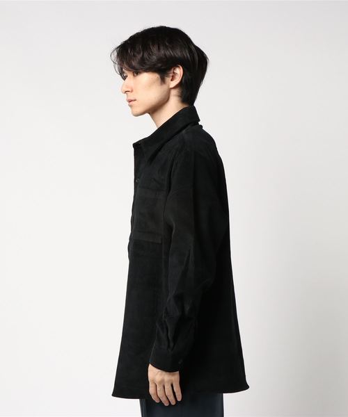 291295＝HOMME（ニーキューイチニーキューゴーオム）の「コーデュロイ　オーバーサイズシャツ　ビッグシルエット（シャツ/ブラウス・メンズ・ブラック/ベージュ・FREE）」の4枚目の写真