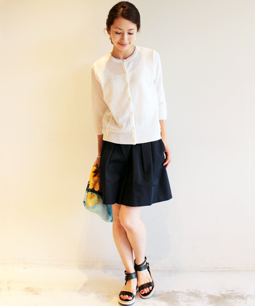 BEAUTY&YOUTH UNITED ARROWS（ビューティーアンドユースユナイテッドアローズ）の「BYSF サイドレースジャカードカーディガン ◆（カーディガン/ボレロ・レディース・ホワイト/ライトグレー/ネイビー・フリー）」の14枚目の写真