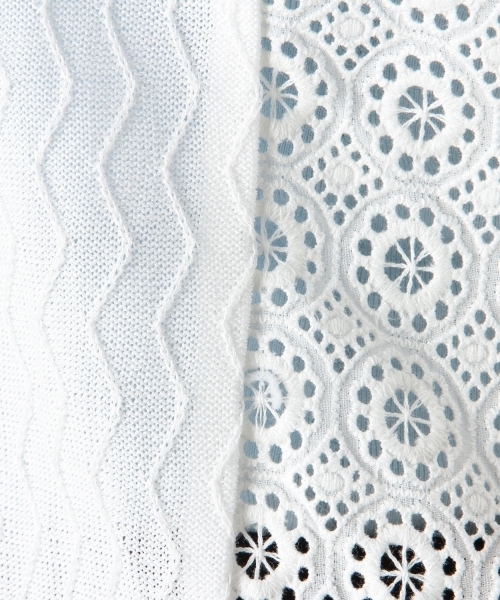 BEAUTY&YOUTH UNITED ARROWS（ビューティーアンドユースユナイテッドアローズ）の「BYSF サイドレースジャカードカーディガン ◆（カーディガン/ボレロ・レディース・ホワイト/ライトグレー/ネイビー・フリー）」の13枚目の写真