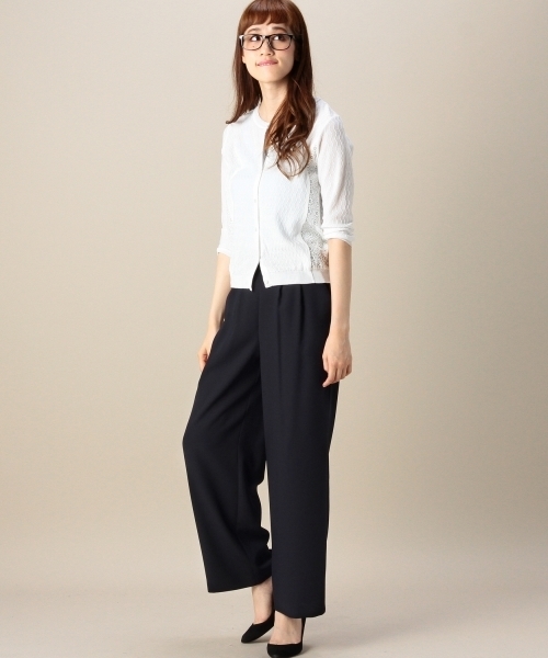 BEAUTY&YOUTH UNITED ARROWS（ビューティーアンドユースユナイテッドアローズ）の「BYSF サイドレースジャカードカーディガン ◆（カーディガン/ボレロ・レディース・ホワイト/ライトグレー/ネイビー・フリー）」の7枚目の写真