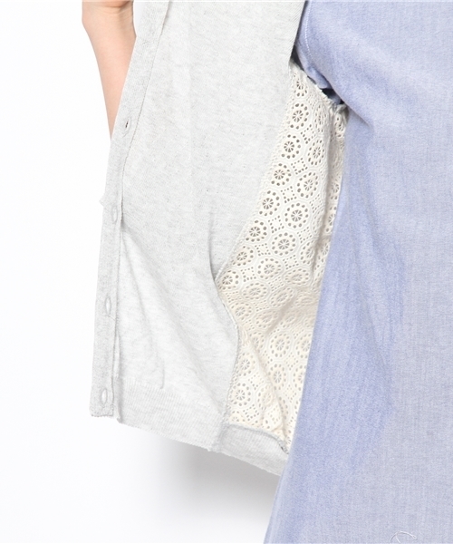 BEAUTY&YOUTH UNITED ARROWS（ビューティーアンドユースユナイテッドアローズ）の「BYSF サイドレースジャカードカーディガン ◆（カーディガン/ボレロ・レディース・ホワイト/ライトグレー/ネイビー・フリー）」の8枚目の写真