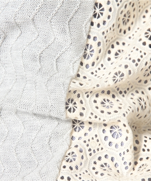 BEAUTY&YOUTH UNITED ARROWS（ビューティーアンドユースユナイテッドアローズ）の「BYSF サイドレースジャカードカーディガン ◆（カーディガン/ボレロ・レディース・ホワイト/ライトグレー/ネイビー・フリー）」の9枚目の写真