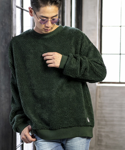 ADMIX/ATELIER SAB MEN(アドミックスアトリエサブメン)の「【no sweat×ADMIX/ATELIER SAB MEN】コラボ別注 もこもこ シェルパ ボア フリース オーバーサイズ スウェット(スウェット・メンズ・ブラック/ライトベージュ/ホワイト/グリーン/ライトパープル/ネイビー/モカ/チャコールグレー/カーキ・48/50)」の7枚目の写真
