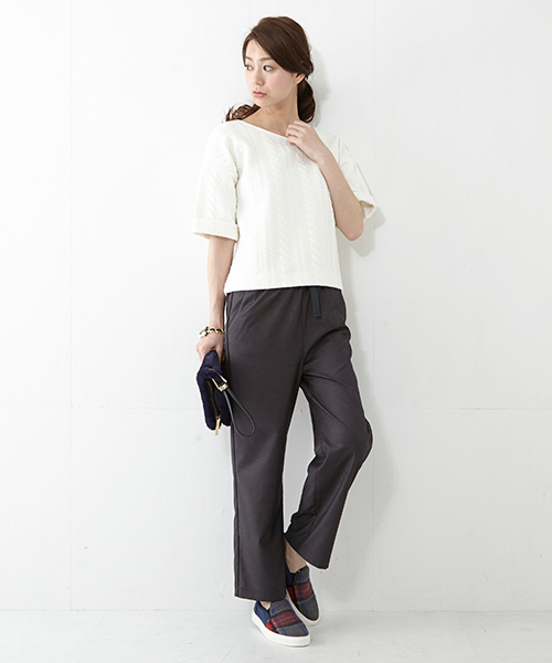 Ray BEAMS（レイビームス）の「◎Ray BEAMS / ケーブルジャカード クルーネック プルオーバー（Tシャツ/カットソー・レディース・オフホワイト/ネイビー・ONE SIZE）」の11枚目の写真