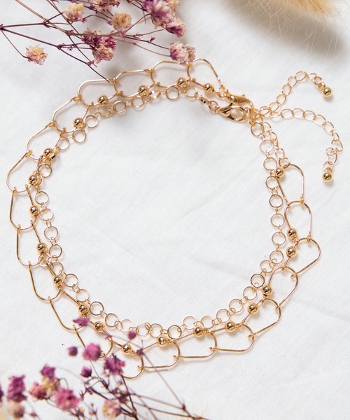 WEGO（ウィゴー）の「WEGO/【２点セット】メタルリングチョーカー（チョーカー・レディース・シルバー/ゴールド・FREE）」の2枚目の写真