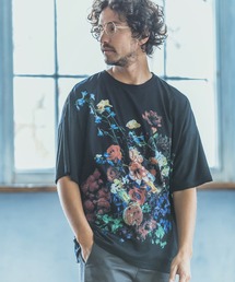 ANGENEHM | mt6359-Colorful Flowers Print Big Tee Tシャツ (MADE IN JAPAN)(Tシャツ/カットソー)