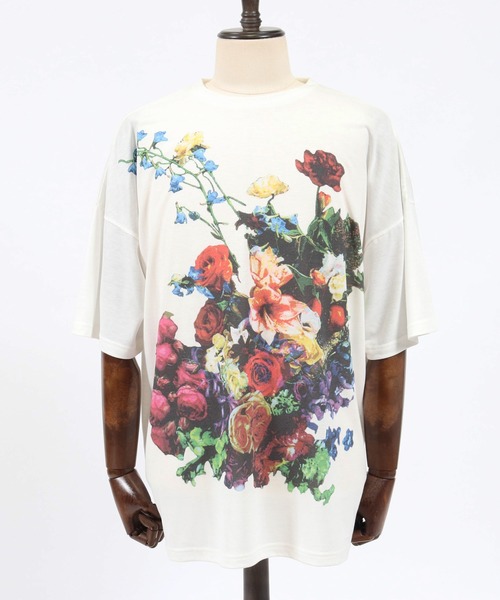ANGENEHM（アンゲネーム）の「mt6359-Colorful Flowers Print Big Tee Tシャツ (MADE IN JAPAN)（Tシャツ/カットソー・メンズ・ホワイト/ブラック・S/M/L）」の17枚目の写真