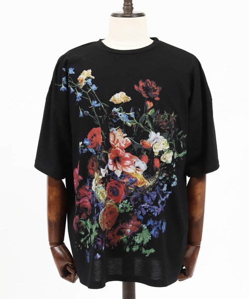 ANGENEHM（アンゲネーム）の「mt6359-Colorful Flowers Print Big Tee Tシャツ (MADE IN JAPAN)（Tシャツ/カットソー・メンズ・ホワイト/ブラック・S/M/L）」の7枚目の写真