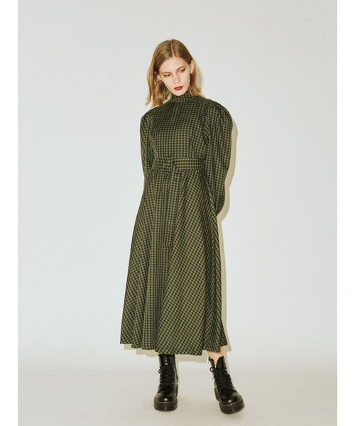 jouetie（ジュエティ）の「スタンドカラーマキシワンピース（ワンピース・レディース・パープル/グレー/グリーン・MEDIUM）」の2枚目の写真