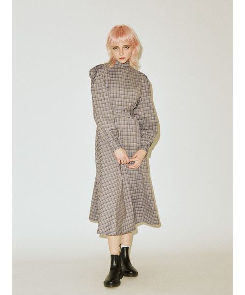 jouetie（ジュエティ）の「スタンドカラーマキシワンピース（ワンピース・レディース・パープル/グレー/グリーン・MEDIUM）」の7枚目の写真