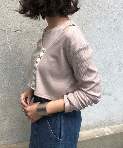 &g'aime(アンジェム)の「【&g'aime】テレコレイヤードトップス(Tシャツ/カットソー・レディース・ブラック/ベージュ/ピンクベージュ・FREE)」の17枚目の写真