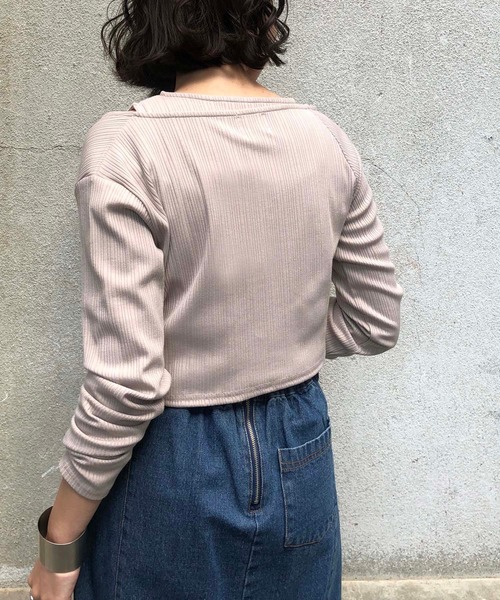 &g'aime(アンジェム)の「【&g'aime】テレコレイヤードトップス(Tシャツ/カットソー・レディース・ブラック/ベージュ/ピンクベージュ・FREE)」の18枚目の写真