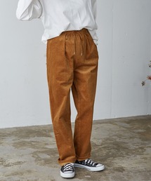 美テーパードスリムタックシェフパンツ[ツイル デニム チェック レオパード ヒッコリー コーデュロイ スラックス ベイカー]