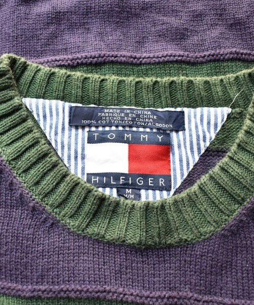TOMMY HILFIGER（トミーヒルフィガー）の「【ヴィンテージ古着】TOMMY HILFIGER/トミーヒルフィガー コットンセーター（ニット/セーター・メンズ・グリーン・MEDIUM）」の4枚目の写真