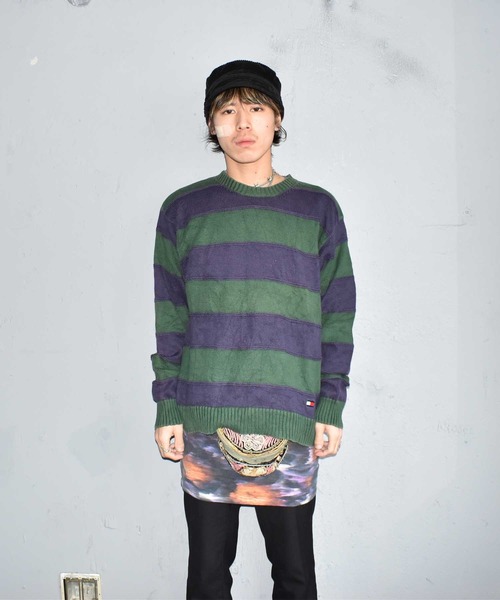 TOMMY HILFIGER（トミーヒルフィガー）の「【ヴィンテージ古着】TOMMY HILFIGER/トミーヒルフィガー コットンセーター（ニット/セーター・メンズ・グリーン・MEDIUM）」の3枚目の写真