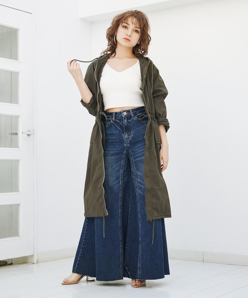 SPIRALGIRL（スパイラルガール）の「フーディーモッズコート（モッズコート・レディース・カーキ/ベージュ・FREE）」の4枚目の写真