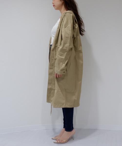 SPIRALGIRL（スパイラルガール）の「フーディーモッズコート（モッズコート・レディース・カーキ/ベージュ・FREE）」の6枚目の写真