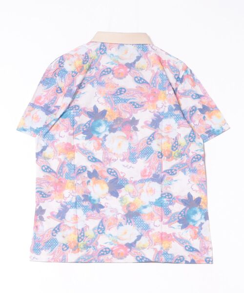 Gabicci(ガビッチ)の「Maddox Street ペイズリーフラワーポロシャツ(ポロシャツ・メンズ・グレー/オートミール・LARGE/SMALL/MEDIUM)」の3枚目の写真