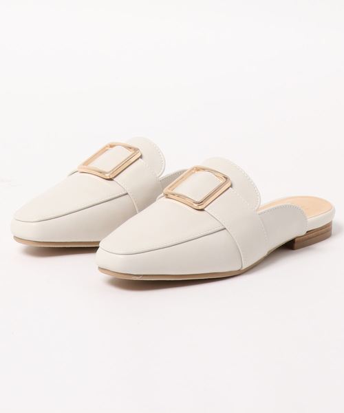 KOBE LETTUCE（コウベレタス）の「スクエアトゥバックルバブーシュローファー（ローファー・レディース・ブラック/アイボリー/ブラック系その他/ベージュ系その他・S/M/XS/XXS）」の7枚目の写真