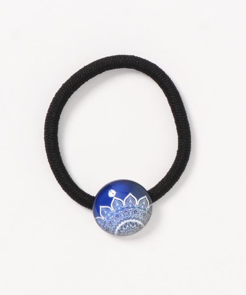 チャイハネ（チャイハネ）の「【チャイハネ】チャクラ曼荼羅模様ガラスヘアゴム（ヘアゴム・レディース・パープル/ネイビー/レッド/ターコイズブルー/イエロー/オレンジ/グリーン・FREE）」の4枚目の写真