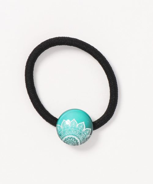 チャイハネ（チャイハネ）の「【チャイハネ】チャクラ曼荼羅模様ガラスヘアゴム（ヘアゴム・レディース・パープル/ネイビー/レッド/ターコイズブルー/イエロー/オレンジ/グリーン・FREE）」の5枚目の写真