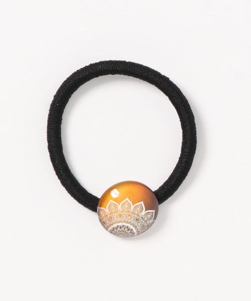 チャイハネ（チャイハネ）の「【チャイハネ】チャクラ曼荼羅模様ガラスヘアゴム（ヘアゴム・レディース・パープル/ネイビー/レッド/ターコイズブルー/イエロー/オレンジ/グリーン・FREE）」の2枚目の写真