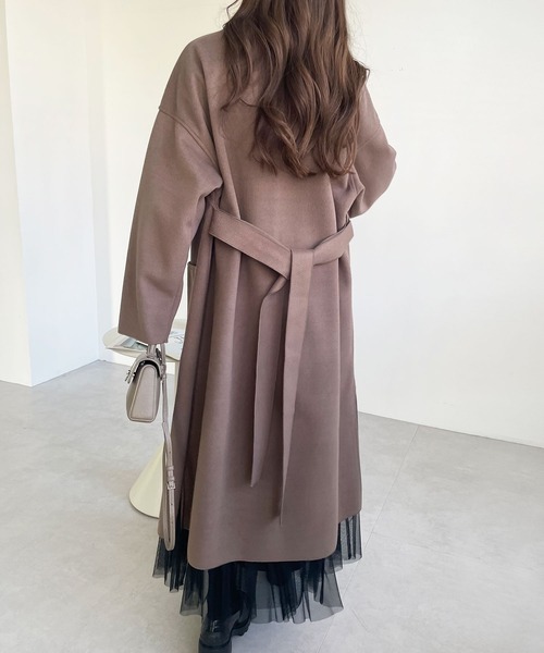 GeeRA（ジーラ）の「オーバーサイズチェスターコート（チェスターコート・レディース・ベージュ/ブルー/ブラック/ブラウン/アイボリー・X-LARGE/MEDIUM/XX-LARGE/LARGE/SMALL）」の13枚目の写真