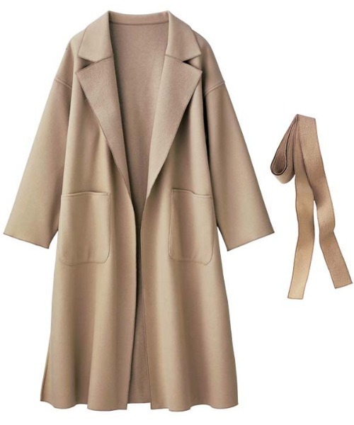 GeeRA（ジーラ）の「オーバーサイズチェスターコート（チェスターコート・レディース・ベージュ/ブルー/ブラック/ブラウン/アイボリー・X-LARGE/MEDIUM/XX-LARGE/LARGE/SMALL）」の7枚目の写真