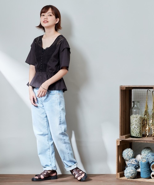 cepo(セポ)の「フレアスリーブ レースブラウス(シャツ/ブラウス・レディース・ブラック/オフホワイト/ピンク・M)」の14枚目の写真