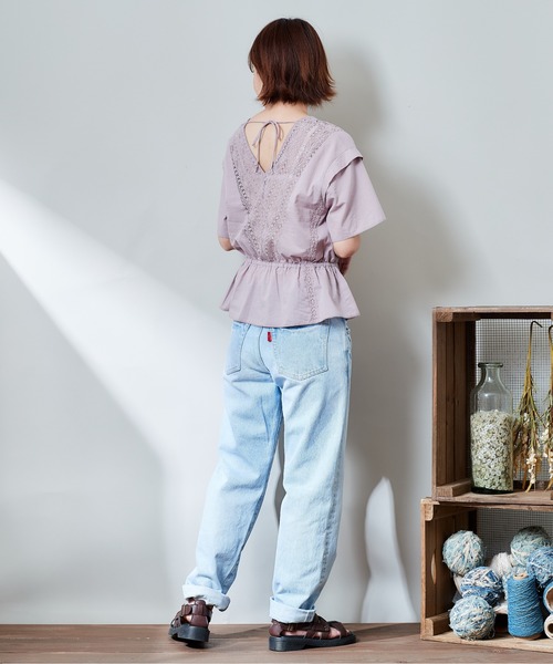 cepo(セポ)の「フレアスリーブ レースブラウス(シャツ/ブラウス・レディース・ブラック/オフホワイト/ピンク・M)」の11枚目の写真