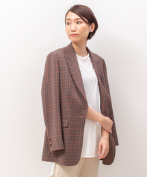 Rouge vif | チェックシングルジャケット(テーラードジャケット)